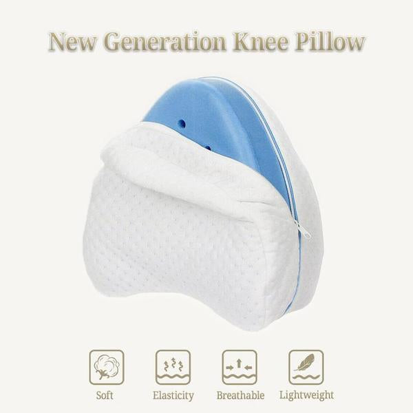 Memory Foam Leg Support Knee Pillow for Back & Side Sleepers w/Washable  Cover
